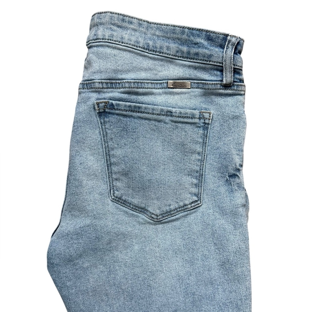 KANCAN faded blue cotton blend distressed straight leg stretch jeans size 28 - Picture 5 of 7